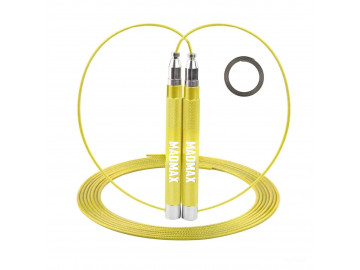 Скакалка швидкісна на підшипниках алюмінієва MadMax MFA-286 Speed jump rope Yellow