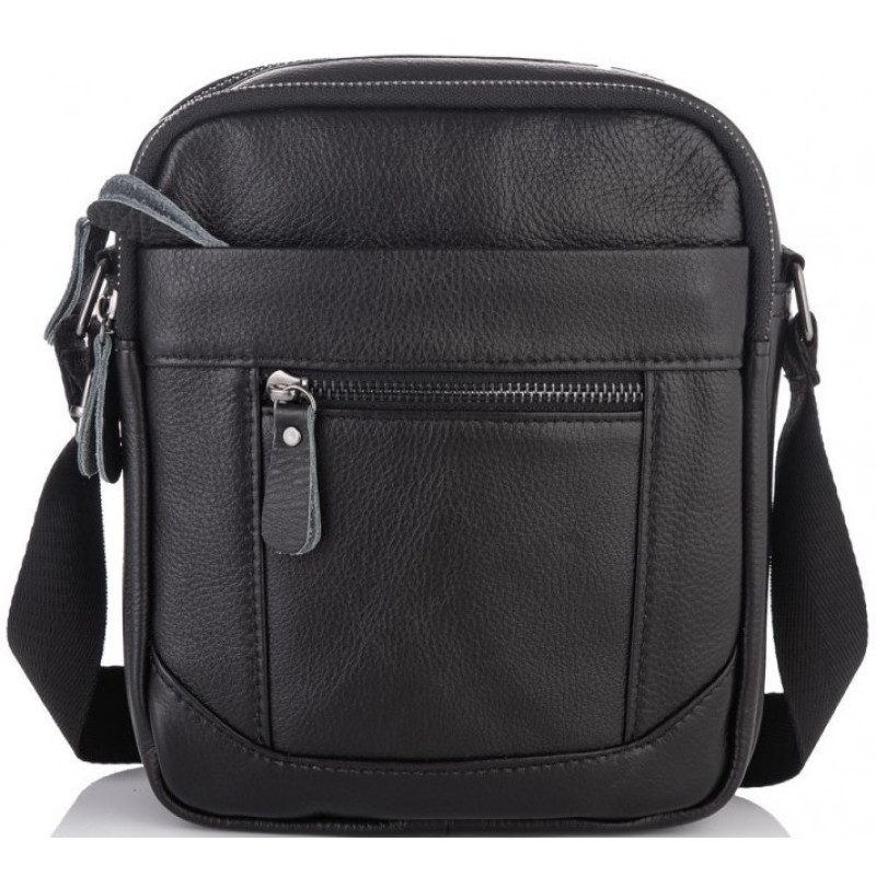 Чоловіча сумка з натуральної шкіри Tiding Bag чорна