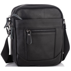 Мужская сумка из натуральной кожи Tiding Bag черная