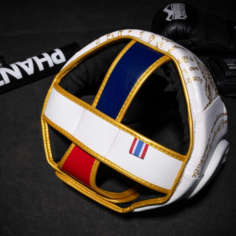 Боксерський шолом Phantom Muay Thai Full Face White Gold
