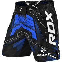 Шорты для MMA RDX MSS-IMF одобрены IMMAF Blue, Размер S, Полиэстер, Спандекс, Синий