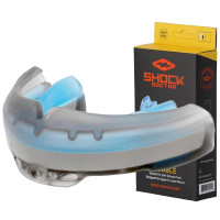 Капа Shock Doctor Ultra Braces під брекети, Доросла (вік 12+), Посадка: кип’ятіння+прикус, Медичний силікон, Сірий