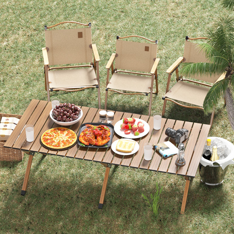 Cтіл розкладний для кемпінгу + чохол 117х60 WCG Woody L, Розмір стільниці: 117×60 см, Вага 7 кг, Алюмінієвий сплав