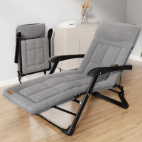 Раскладное кресло шезлонг садовый с подушкой WCG FCB-S08