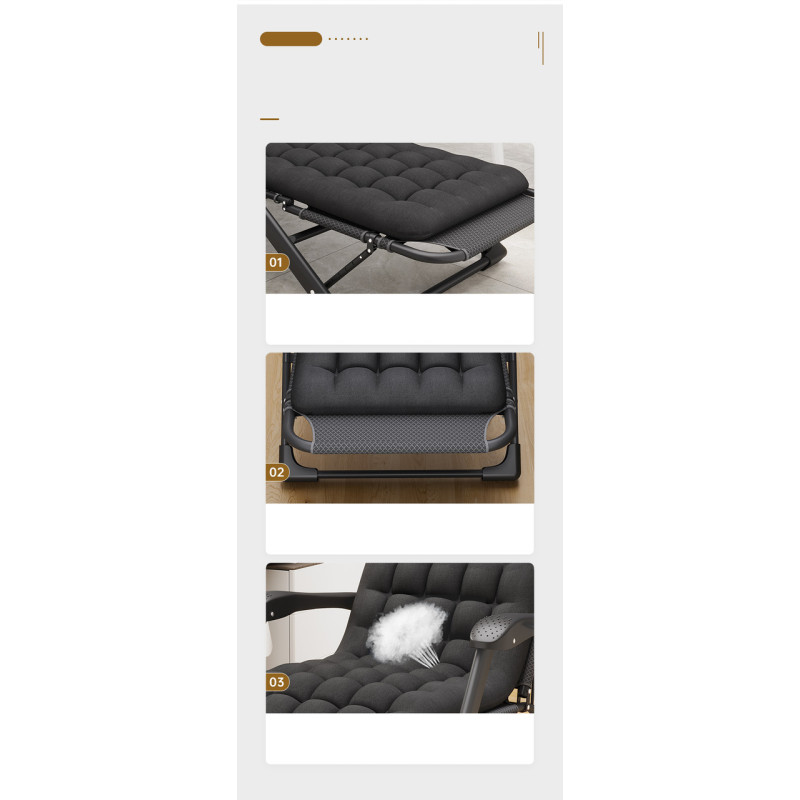 Раскладное кресло шезлонг садовый с подушкой WCG FCB-S06PP