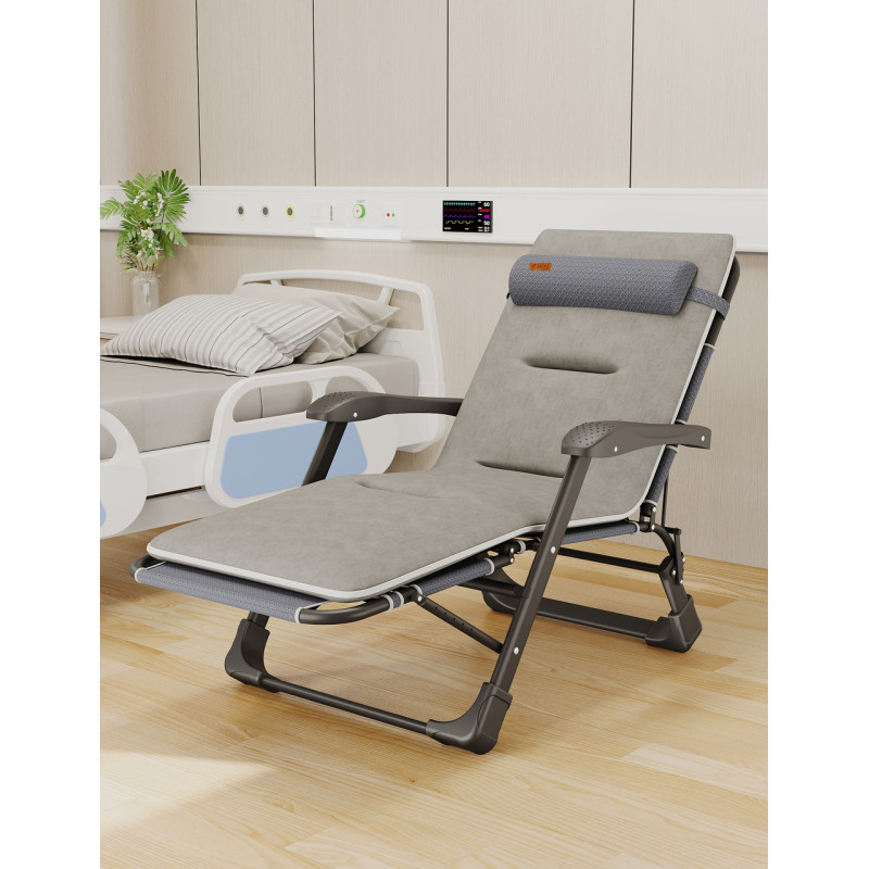 Раскладное кресло шезлонг садовый с подушкой WCG FCB-S03PС