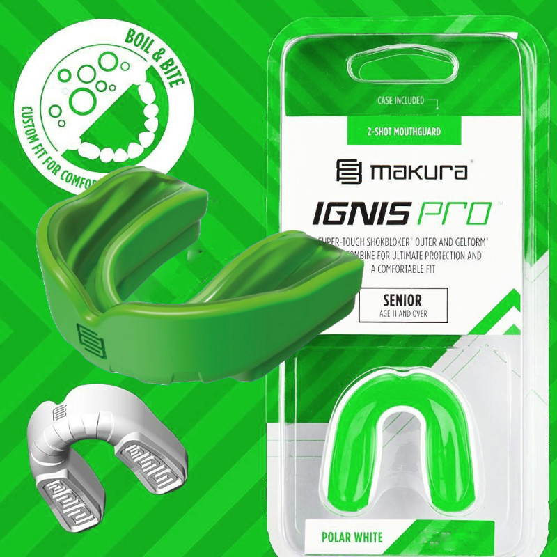 Капа MAKURA Ignis, Доросла (вік 11+) Green/Green, Посадка: BOIL & BITE™ (формується у гарячій воді), Термопластик, Зелений