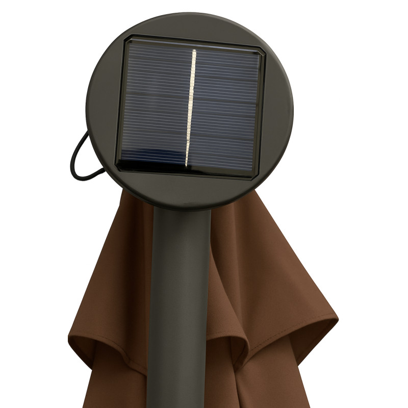 Зонт садовый с LED подсветкой 3,5м Коричневый + чехол WCG