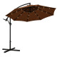 Зонт садовый с LED подсветкой 3,5м Коричневый + чехол WCG