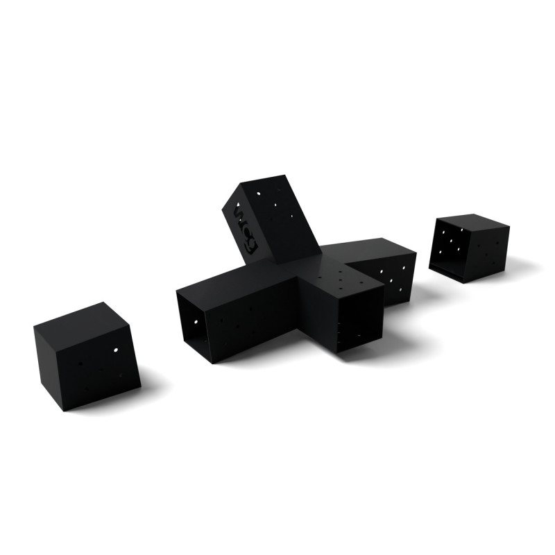 Комплект кронштейнів для гамака з брусів | Металеві з’єднувачі під брус 100×100 мм з опорною п’яткою