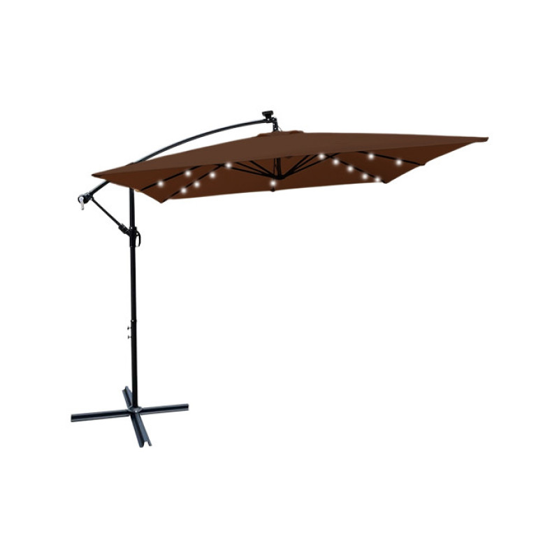 Зонт садовый c LED-подсветкой 2,5×2,5 м Коричневый + чехол WCG