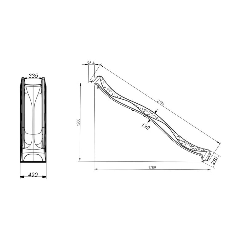 Горка детская пластиковая 2.2м Салатовая