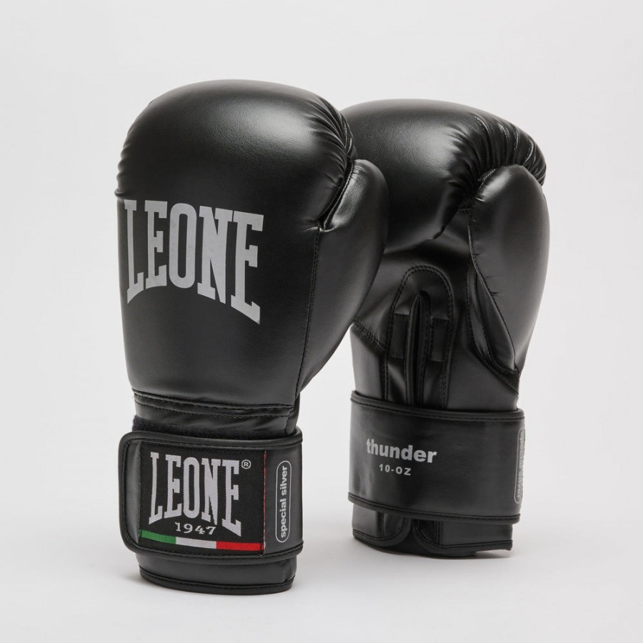 Боксерські рукавиці Leone GN383 THUNDER Black 8 унцій (капу в комплекті)