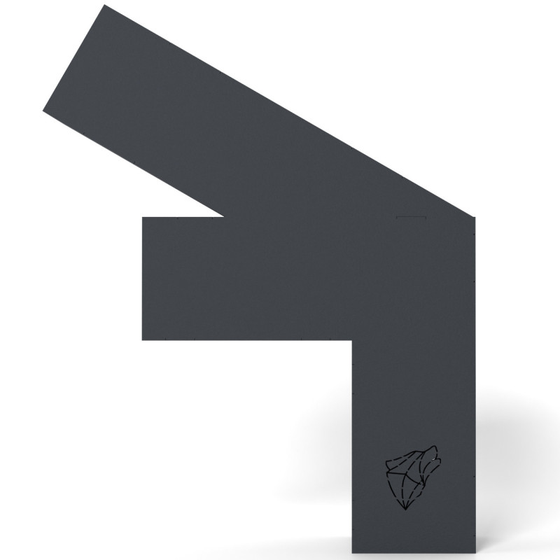 Кронштейн для соединения 3 брусьев 100×100 мм | Угол 30° (левая сторона, угловой монтаж + потолок)