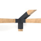 Кронштейн для соединения 3 брусьев 100×100 мм | Угол 30° (левая сторона, угловой монтаж + потолок)