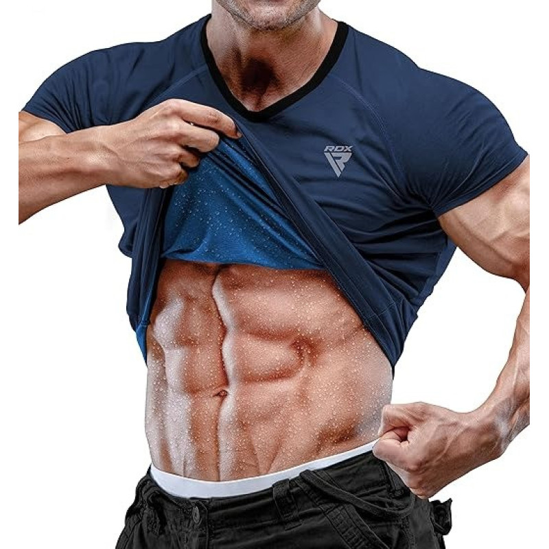 Чоловіча футболка RDX M1 з ефектом сауни Navy Blue L