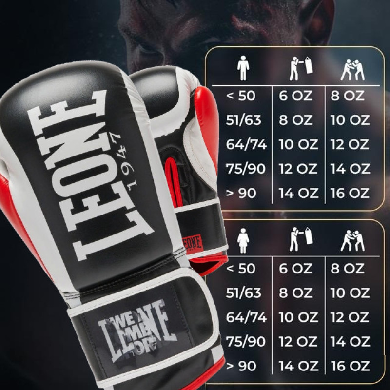 Боксерські рукавиці Leone GN333 LOGO WACS Black 12 унцій 