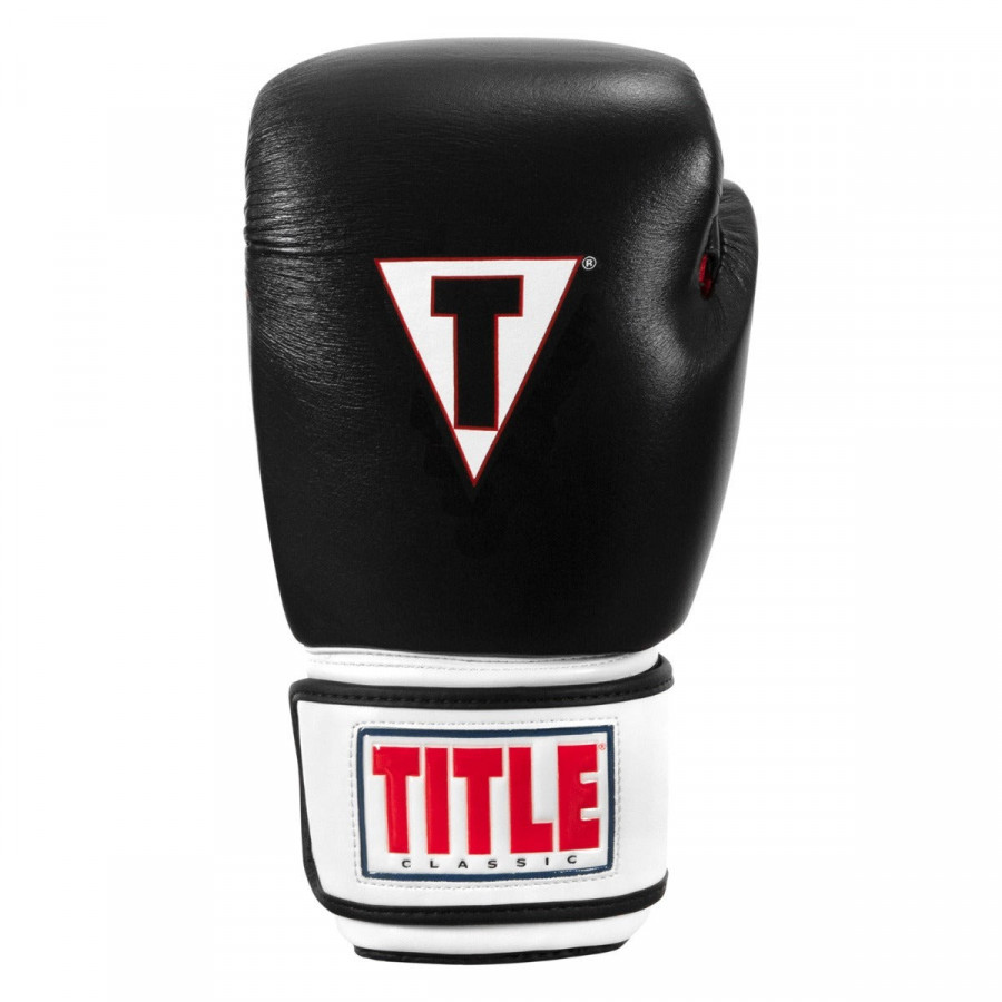 Боксерські рукавиці TITLE Classic Leather 2.0 Black/White/Red L 14 oz