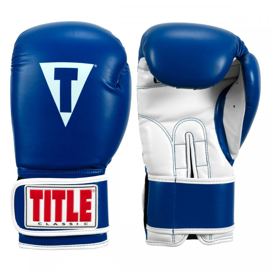 Боксерські рукавиці TITLE Classic Pro Style 3.0 Blue/White 12 oz