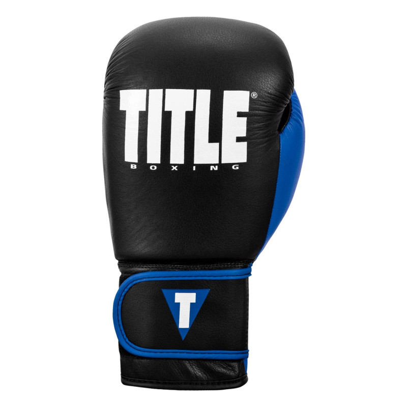 Боксерські рукавиці TITLE Boxing Dynamic Strike Black/Blue 14 oz