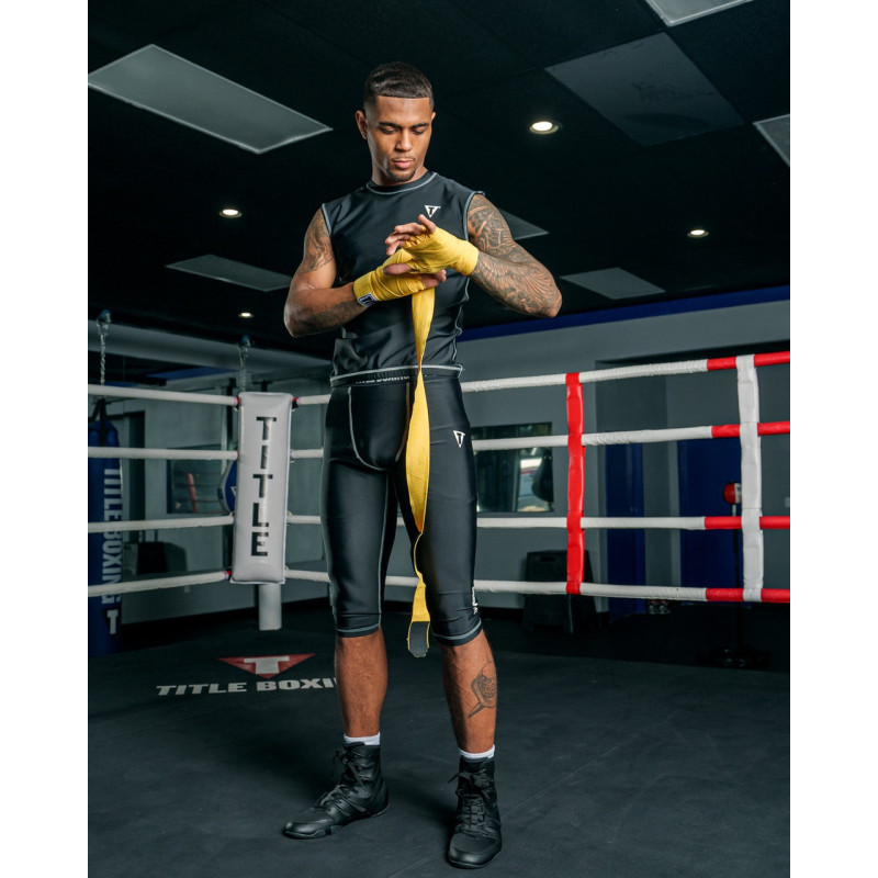 Бинти для боксу TITLE Boxing Mexican Style 180" Gold, Довжина 4,5 м, Напівеластичні, Спандекс, Поліестер, Жовтий