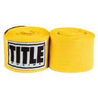 Бинти для боксу TITLE Boxing Mexican Style 180" Gold, Довжина 4,5 м, Напівеластичні, Спандекс, Поліестер, Жовтий
