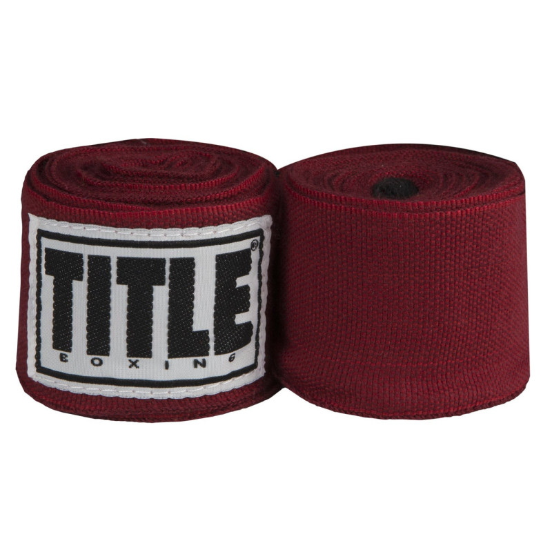 Бинты для бокса TITLE Boxing Select 180" Semi Elastic Mexican Maroon, Длина 4,5 м, Полуэластичные, Спандекс, Полиэстер, Красный