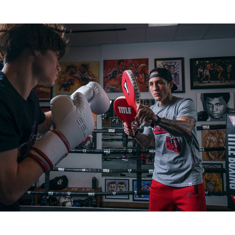 Боксерські ракетки тренувальні TITLE Boxing Punch Training Paddles Red, Штучна шкіра, Піна, Червоний