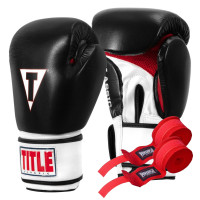 Боксерські рукавиці TITLE Classic Leather 2.0 Black/White/Red L 14 oz