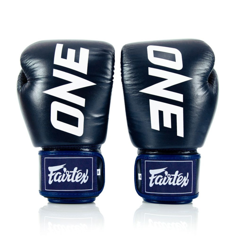 Боксерські рукавиці Fairtex BGV1-ONE (натуральна шкіра) Blue 10 унцій (бинти в комплекті)