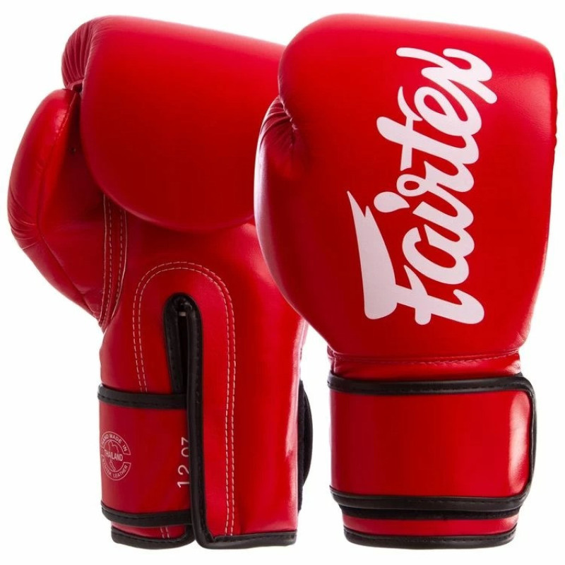 Боксерские перчатки Fairtex BGV14 Red (бинты в комплекте), 10 унций, Микрофибра, Красный