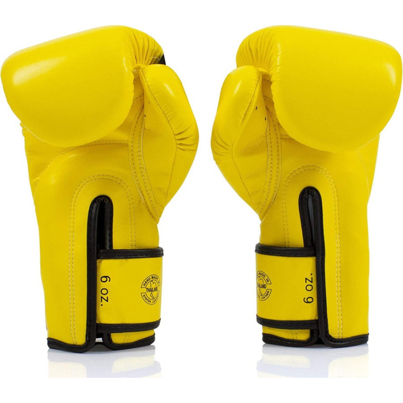 Боксерские перчатки Fairtex BGV14 Yellow (бинты в комплекте), 10 унций, Микрофибра, Желтый