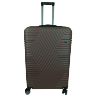 Большой пластиковый чемодан на колесах 115L GD Polo коричневый