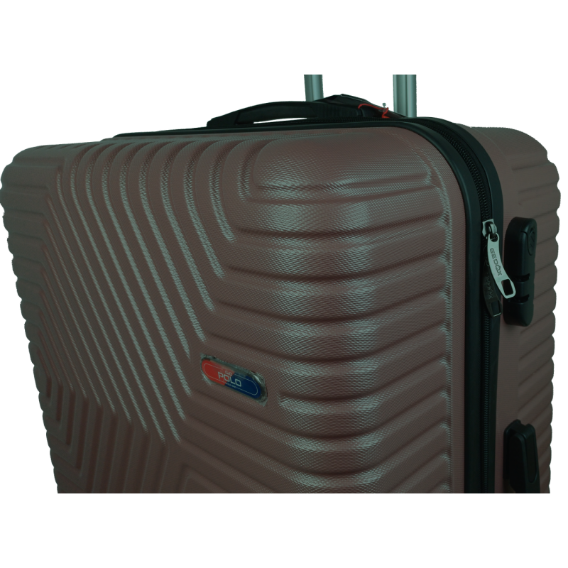 Велика пластикова валіза на колесах 115L GD Polo коричнева