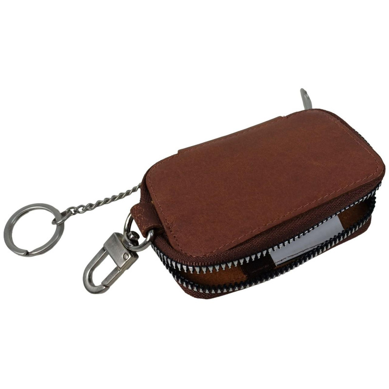 Ключница, чехол для ключей из натуральной кожи Luxury Key Case коричневый