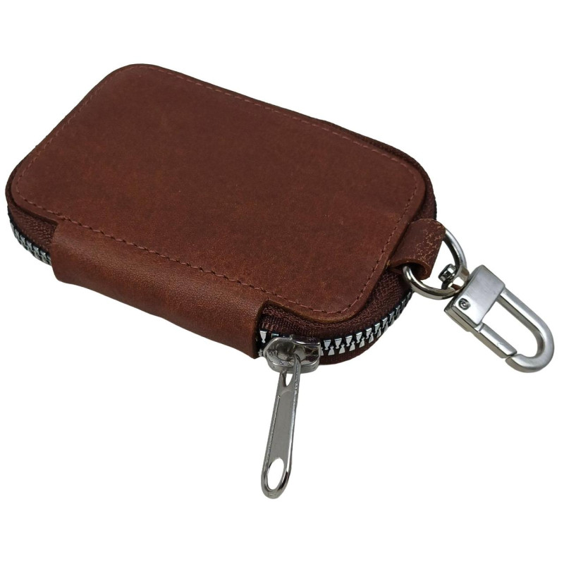 Ключница, чехол для ключей из натуральной кожи Luxury Key Case коричневый