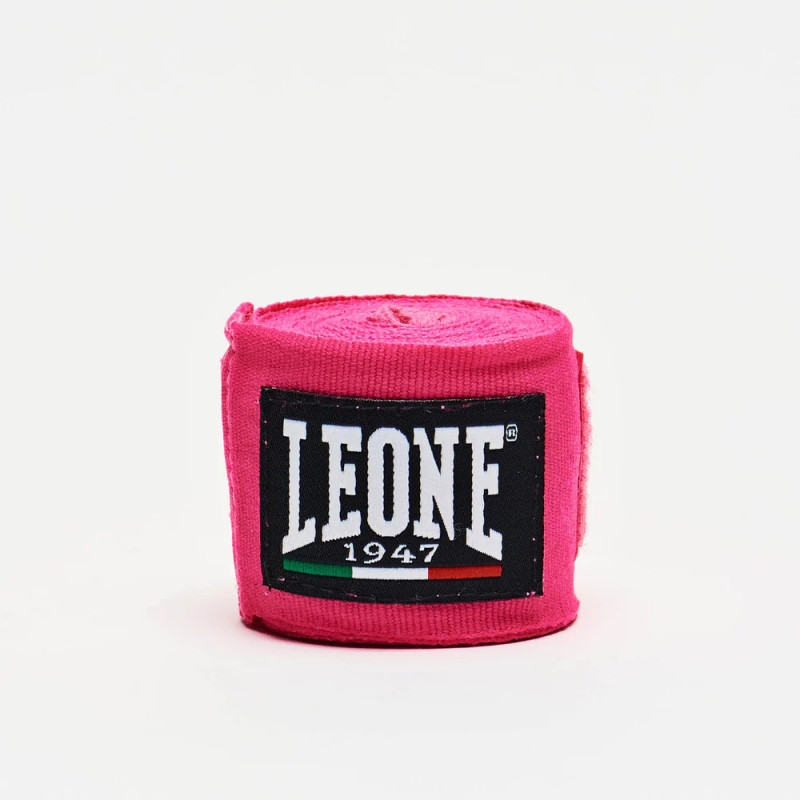 Бинти для боксу Leone AB705 Pink, Комплект: 2 шт. з футляром, Довжина 2.5 м, Бавовна, Рожевий