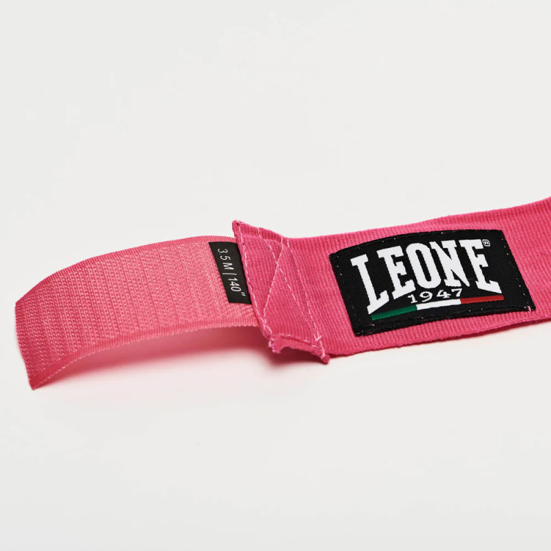 Бинти для боксу Leone AB705 Pink, Комплект: 2 шт. з футляром, Довжина 2.5 м, Бавовна, Рожевий