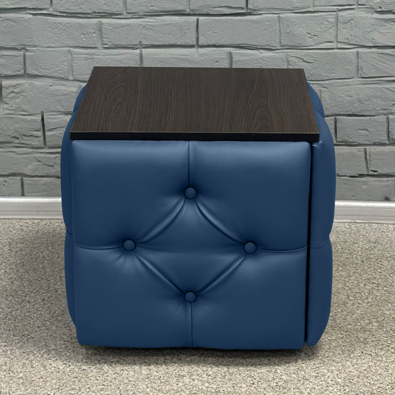 Пуф-трансформер 5в1 Остин-1 со столиком экокожа синий/дуб венге 9-8-9005