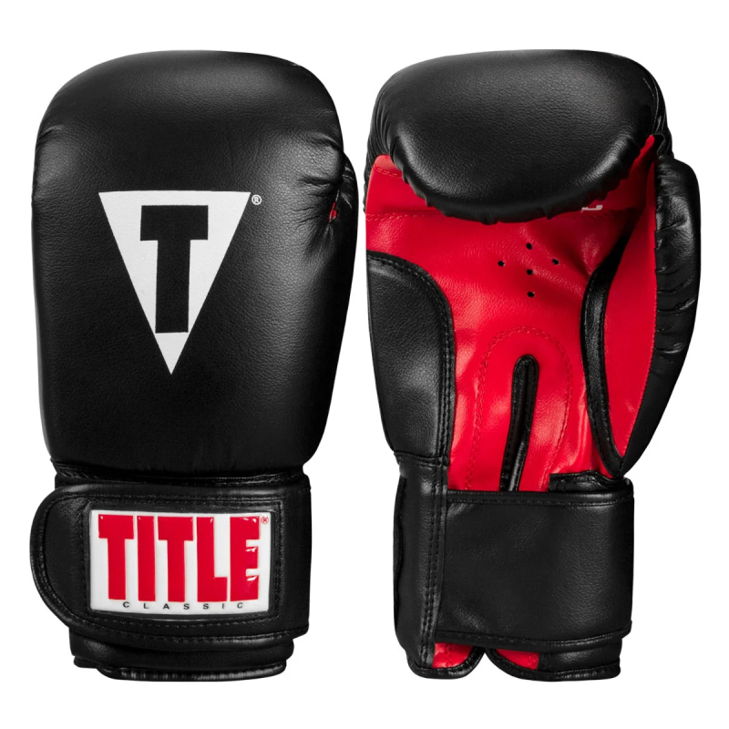 Боксерські рукавиці TITLE Classic Boxing Gloves Black/Red Regular