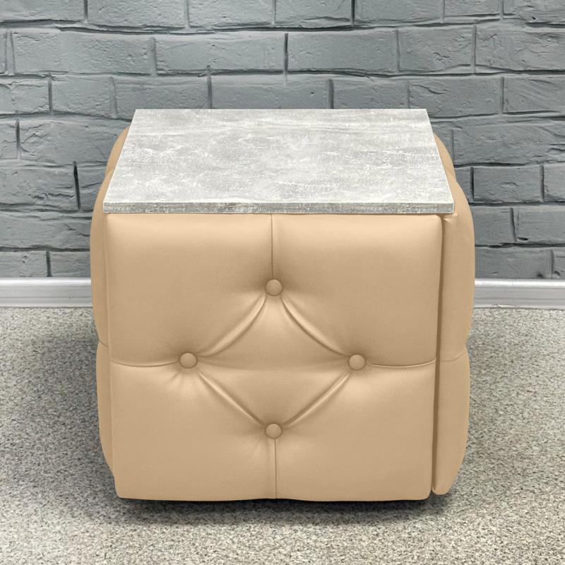 Пуф-трансформер 5в1 Остін-1 зі столиком екошкіра бежевий/сірий бетон 3-6-9003