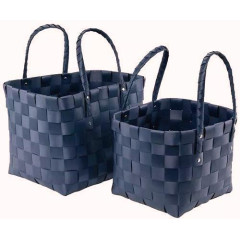 Набір плетених кошиків для зберігання ALDI Wicker Basket, 2 шт., сірі, 24×30×27 та 22×22×22 см