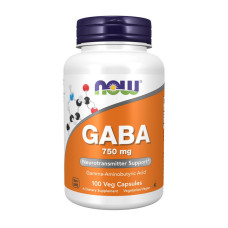 Добавка для здоровья, GABA 750 mg, NOW, 100 капсул