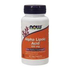 Добавка для здоровья, Alpha Lipoic Acid 100 mg, NOW, 60 капсул