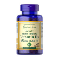 Витамины, Vitamin D3 50 mcg (2,000 IU), Puritan's Pride, 200 капсул