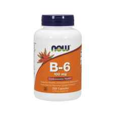 Витамины и минералы, B-6 100 mg, NOW, 250 капсул