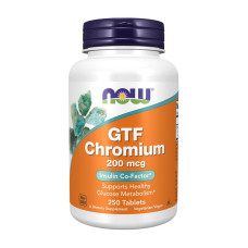Витамины и минералы, GTF Chromium 200 mcg, NOW, 250 таблеток