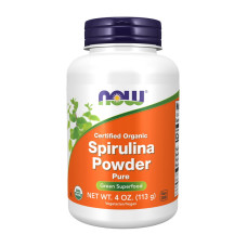 Добавка для здоровья, Spirulina Powder certified organic, NOW, 113 г (Без вкуса)