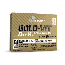 Витамины и минералы, Gold-Vit D3 + K2 Sport Edition (2000 IU/100 µg), OLIMP, 60 капсул