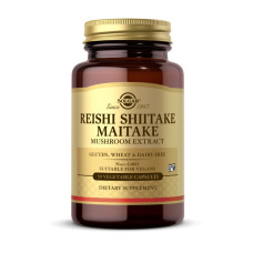 Добавка для здоровья, Reishi Shiitake Maitake Mushroom Extract, Solgar, 50 капсул